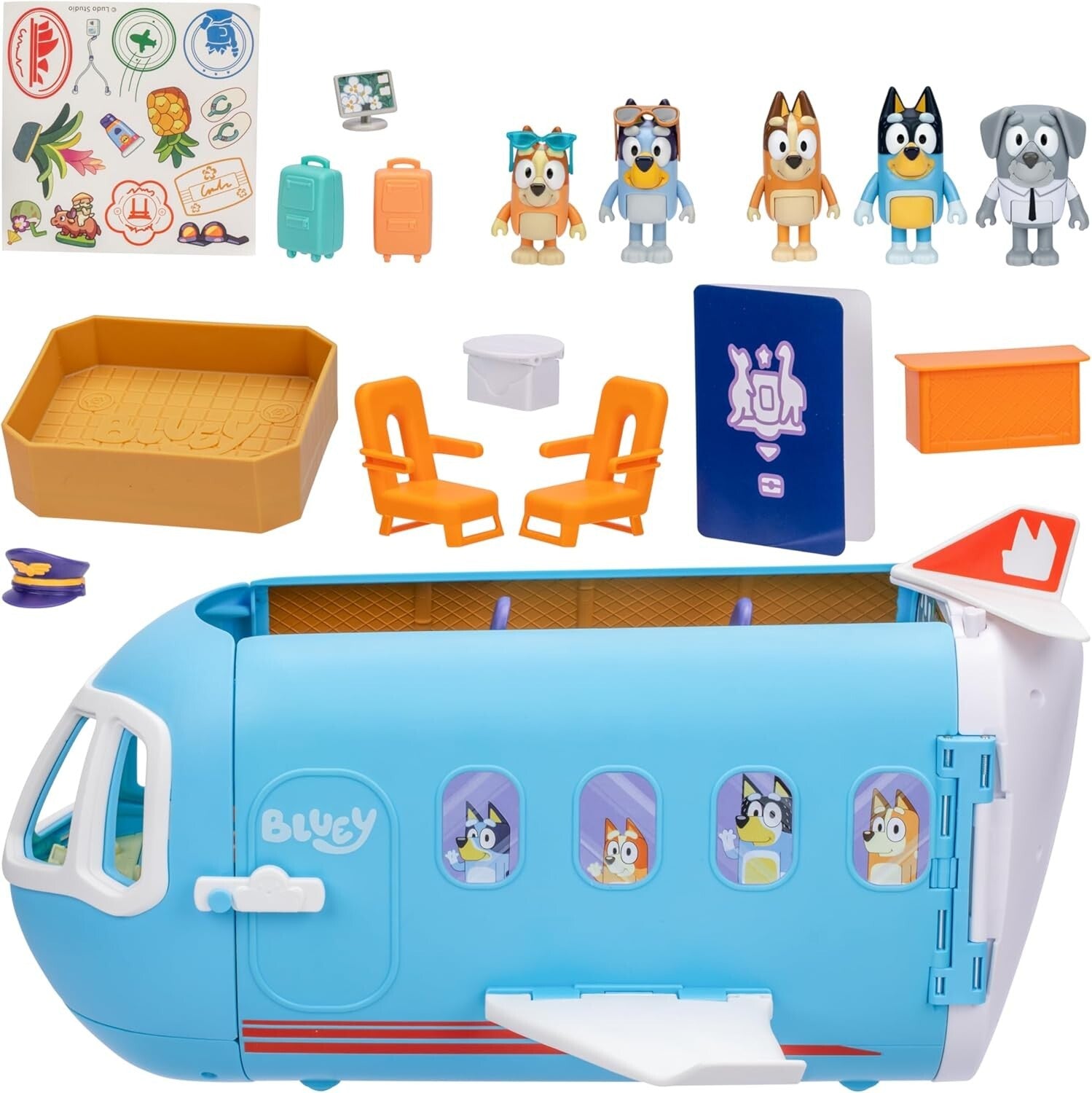 Deluxe Transforming Playset: Bluey Plane to Resort & Boat with 5 Characters!