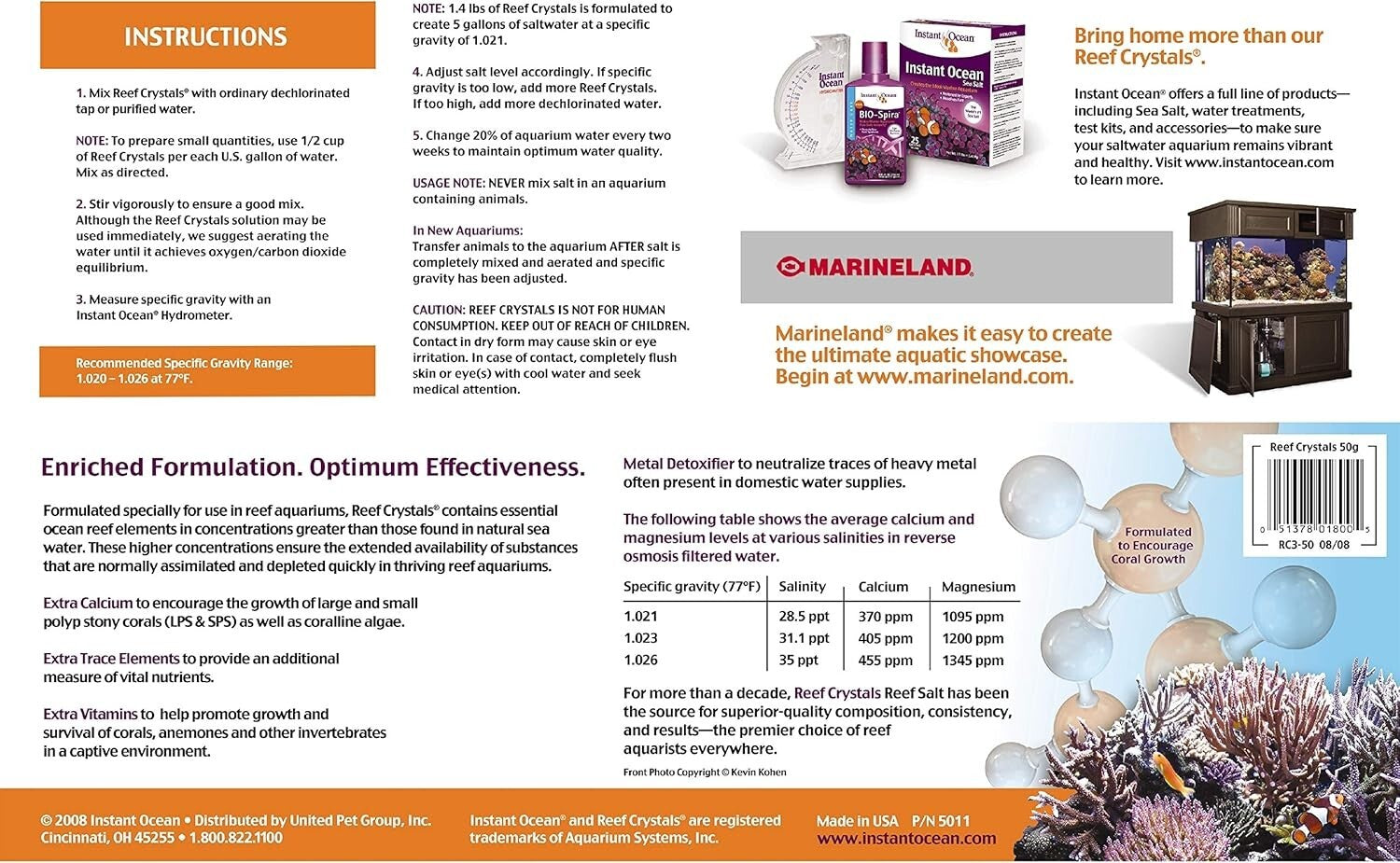 Premium Reef Crystals Salt - Detoxifying Formula for Healthy Aquatic Ecosystems