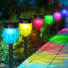 Load image into Gallery viewer, Modern Solar Outdoor Path Lights - Touch Control Color Changing LED Set