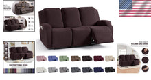 Load image into Gallery viewer, Elegant Stretch Recliner Sofa Covers with Jacquard Pattern - Dark Coffee