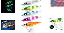 Load image into Gallery viewer, High-Quality Lead Metal Flat Jig with Glow Hooks - Perfect for Saltwater Fishing