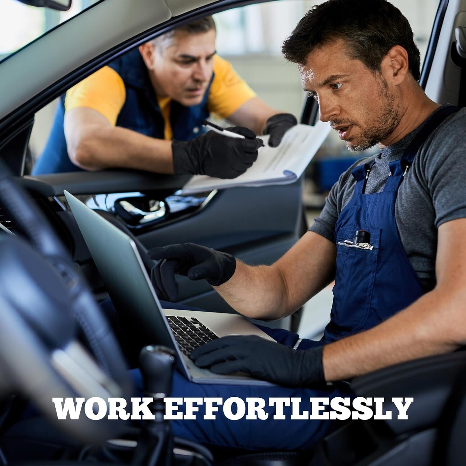 Disposable Black Nitrile Gloves, 6-Mil Strong & Puncture-Resistant Protection