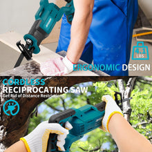 Load image into Gallery viewer, Lightweight 21V Brushless Reciprocating Saw - Cordless for Metal, Wood &amp; PVC