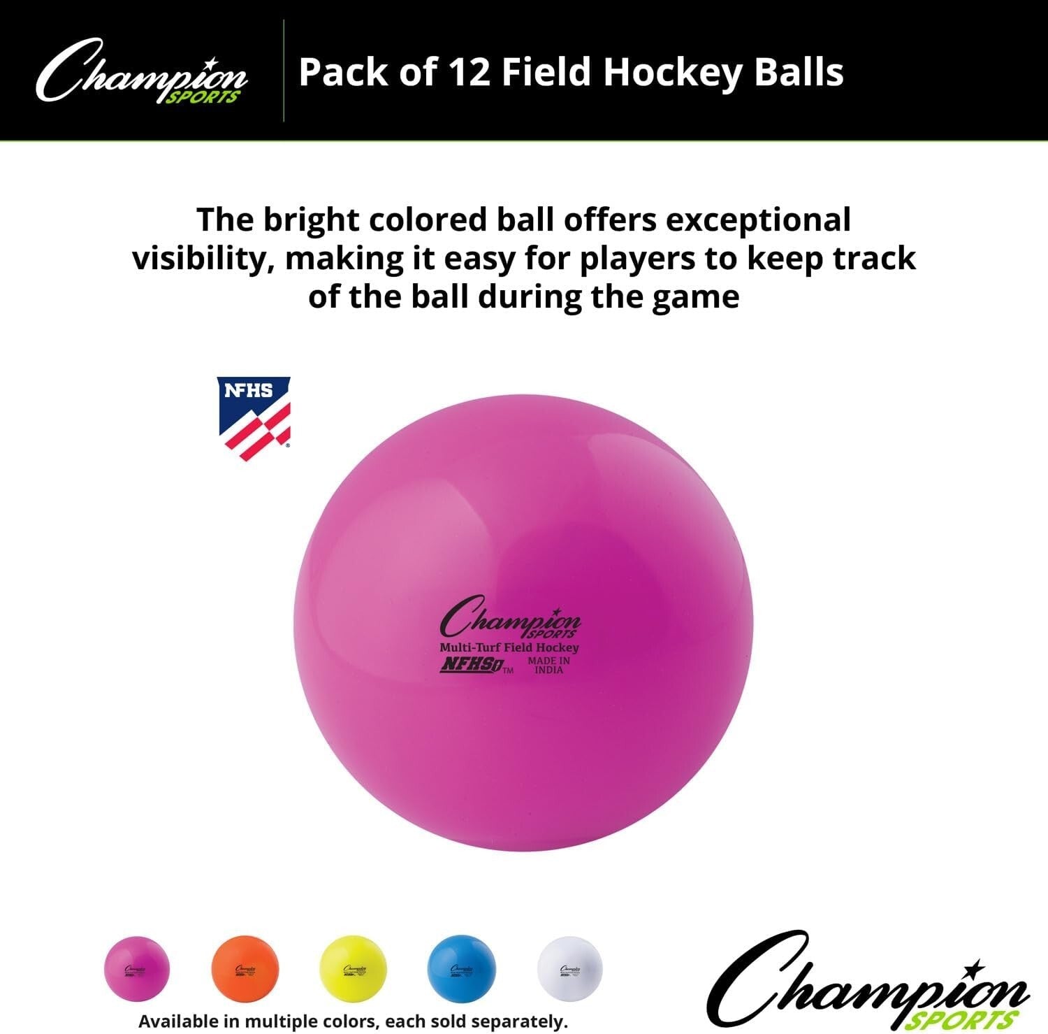 Official NFHS Field Hockey Balls – 12 Pack, Perfect for Practice and Competition