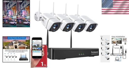 All-Inclusive Wireless Home Security System with 4 Cameras & Motion Detection