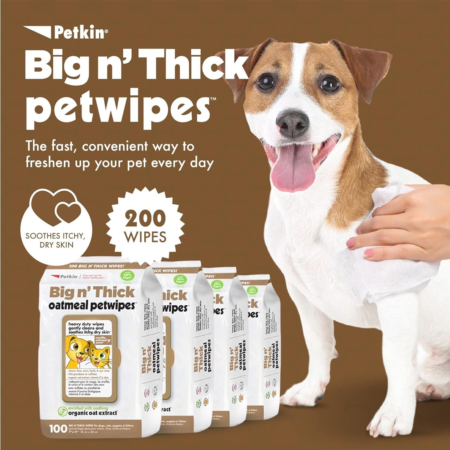 Gentle Organic Pet Wipes - 400 Count for Dogs & Cats, Perfect for Face and Ears