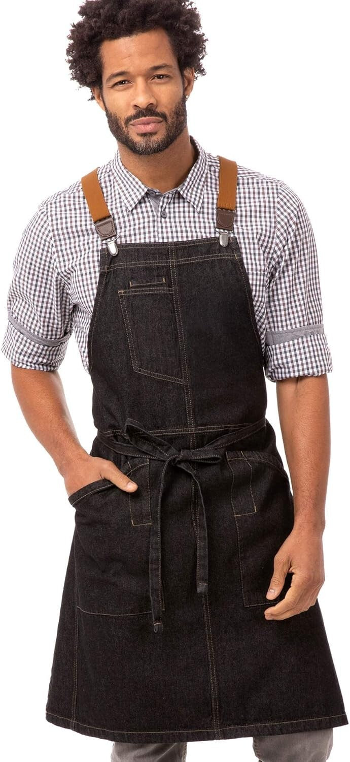 Durable Unisex Berkeley Bib Apron with Adjustable Suspenders - Full Coverage