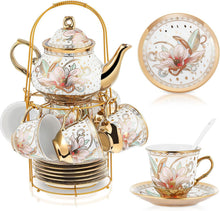 Load image into Gallery viewer, Exquisite Ceramic Tea Set - 20 Pcs with Gold Accents for Elegant Gatherings