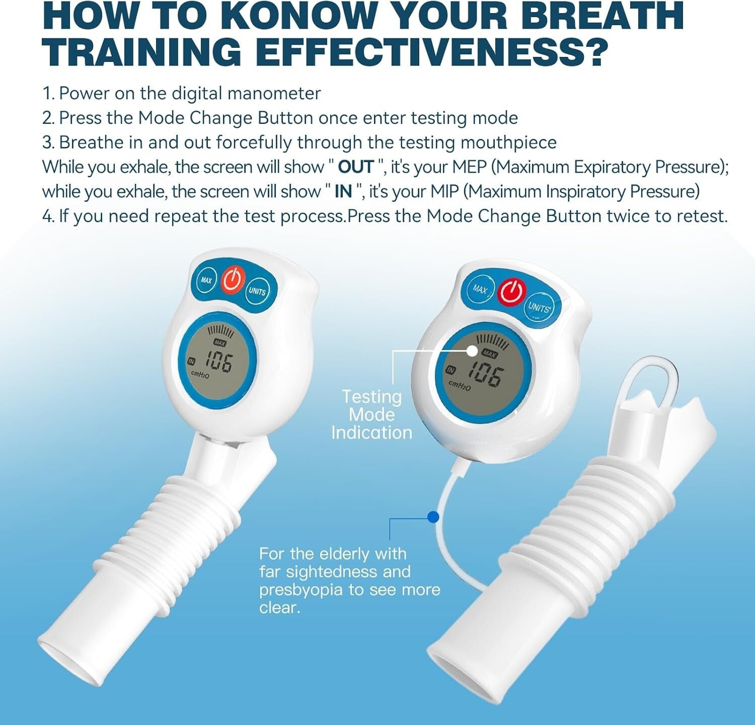 Recharge Your Lungs: Advanced Breathing Trainer with App & Resistance Settings