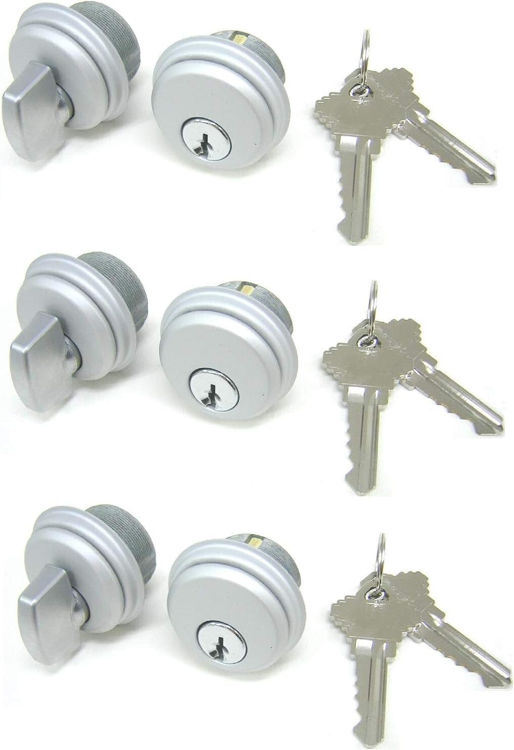 Adams Rite Style 3-Set Mortise Lock Cylinder & Thumbturn for Storefront Security