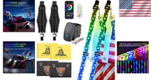 Load image into Gallery viewer, 2 Pack 3FT RGB LED Whip Lights with App &amp; Remote Control - Waterproof &amp; Durable