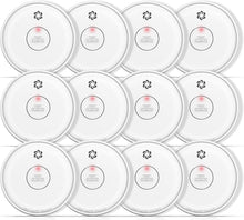 Load image into Gallery viewer, 12-Pack Photoelectric Smoke Detectors with Test Button - Battery Operated Safety
