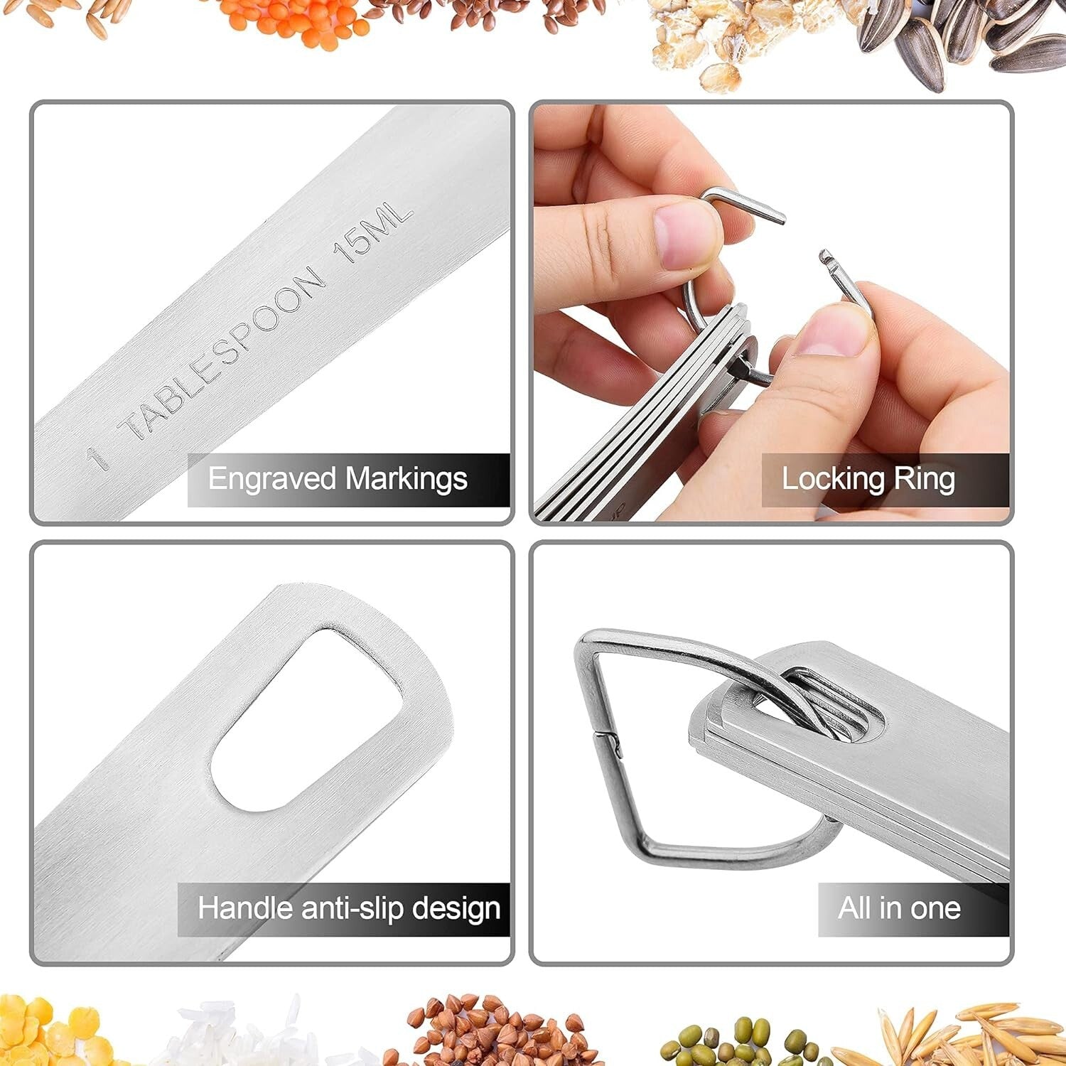 Eco-Friendly Stainless Steel Measuring Cups Set - 19 Pieces for Precise Cooking