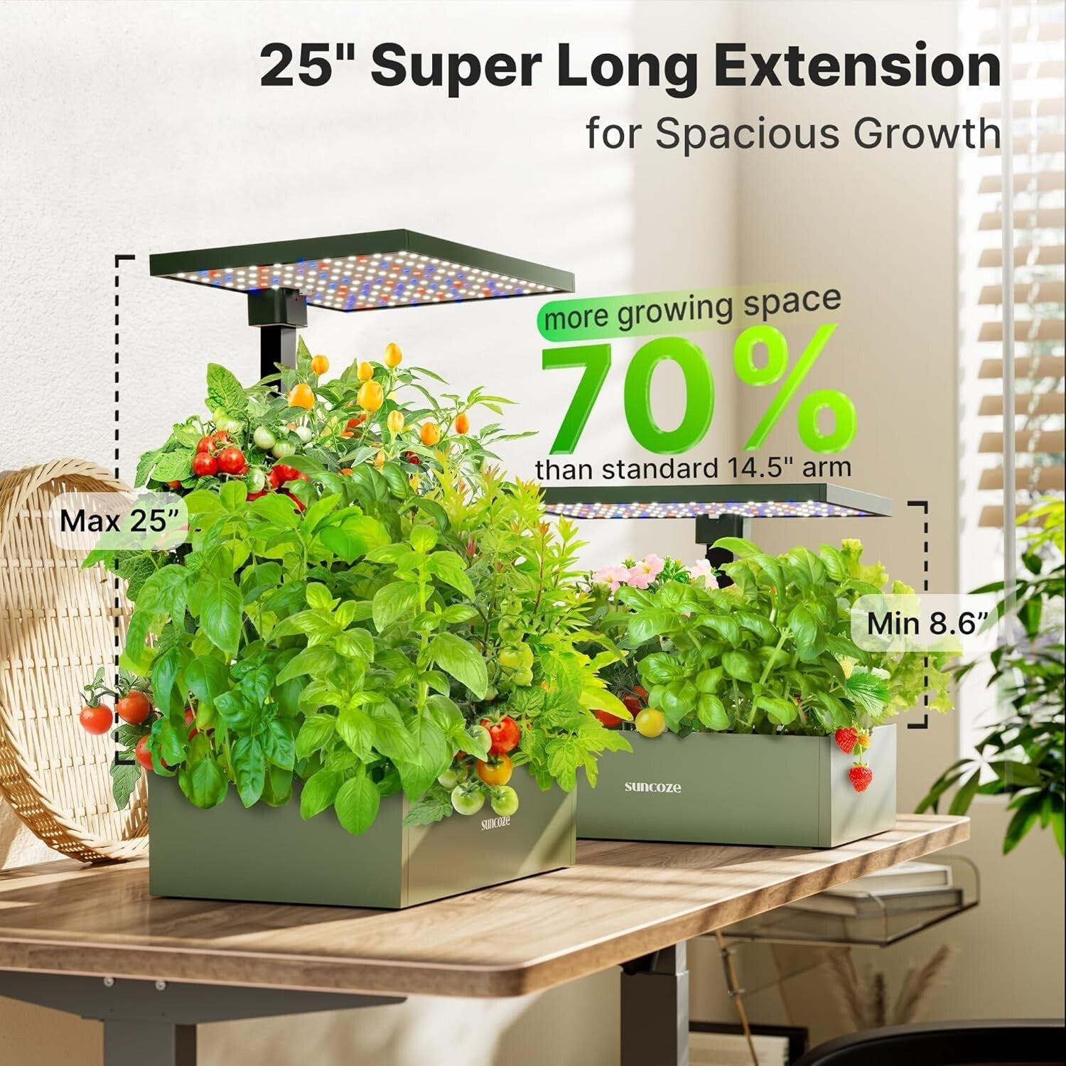 Complete 20-Pod Hydroponic Garden with LED Grow Light & Timer Functions