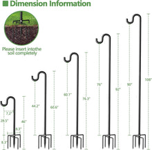 Load image into Gallery viewer, 108" Extra Thick Shepherds Hooks - Durable Bird Feeder Stand with 5 Prongs
