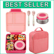 Load image into Gallery viewer, Insulated Bento Lunch Box Set with Leak-Proof Soup Thermo for School Kids
