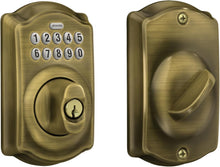 Load image into Gallery viewer, Antique Brass Keyless Entry Lock with Illuminated Keypad for Enhanced Security