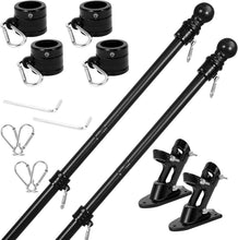 Load image into Gallery viewer, Patriotic American Flag Pole Kit with Anti-Tangle Rings - 2 Pack for Home Use