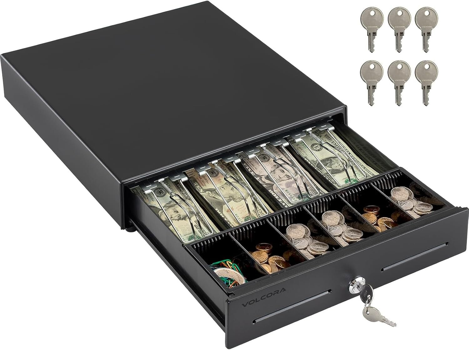 Versatile 13" POS Cash Drawer - 24V, Key-Lock, Ideal for Small Businesses