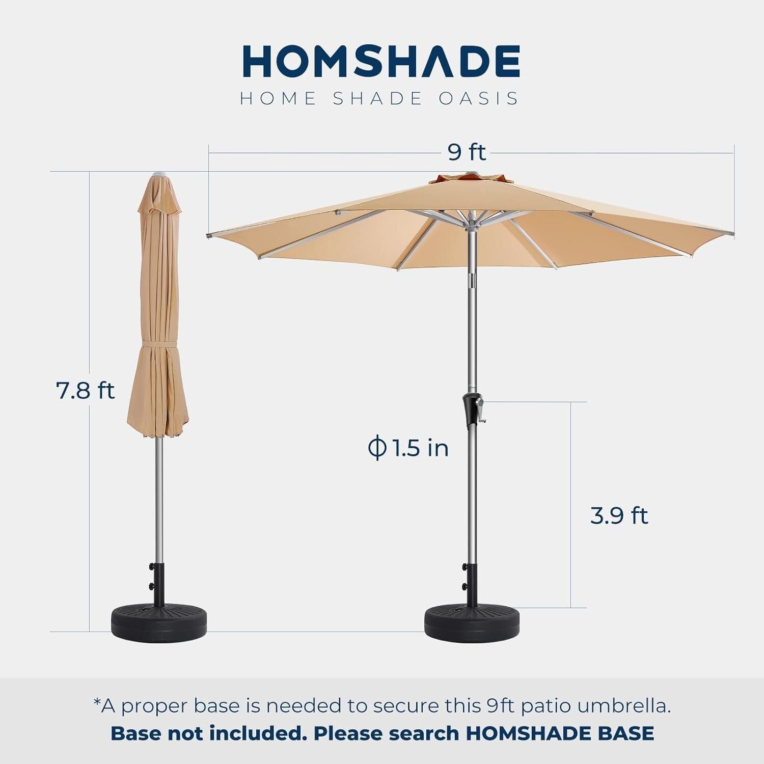 9FT Fade-Resistant Aluminum Patio Umbrella with UV Protection - Beige Elegance