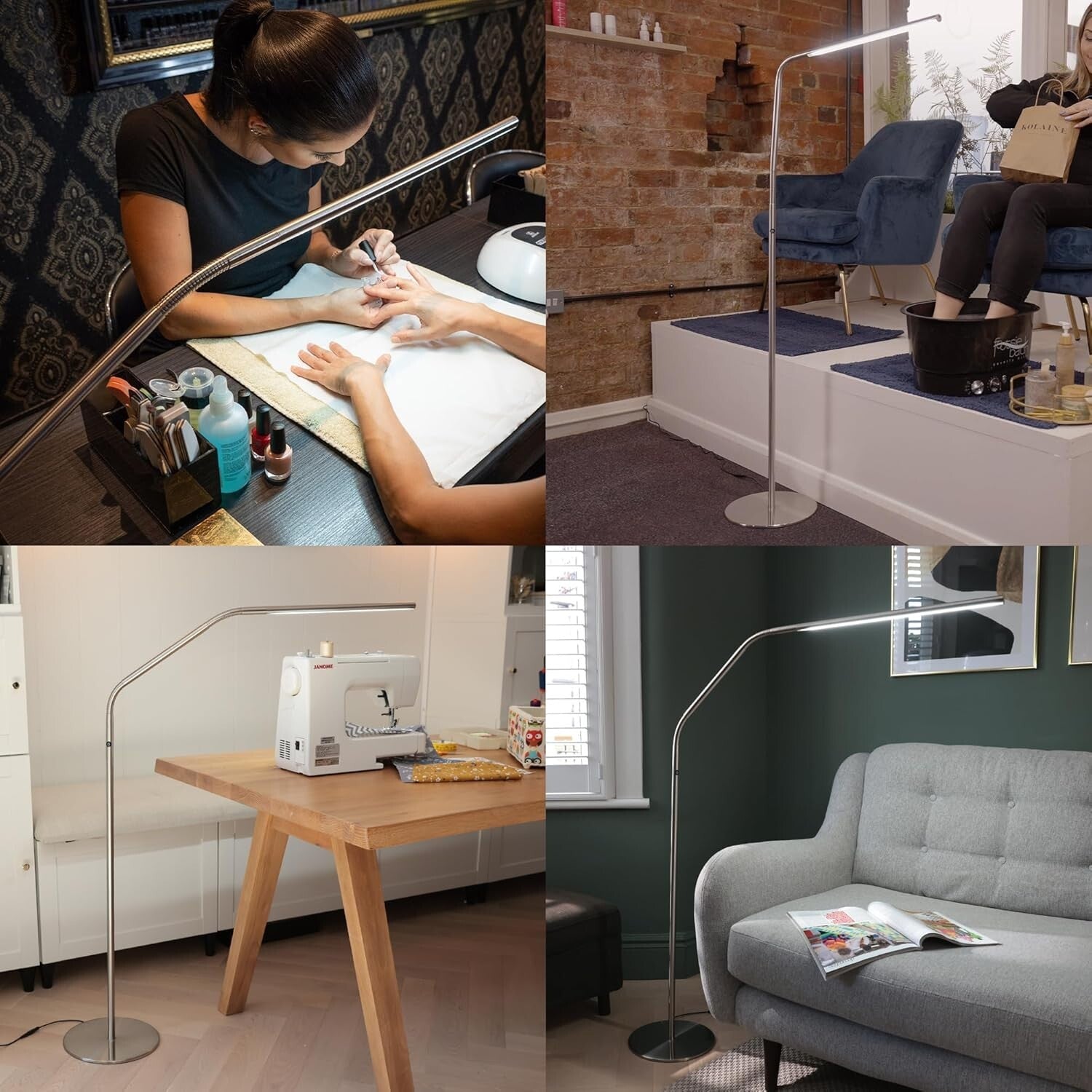 Versatile LED Floor Lamp with Flexible Joints & 4 Brightness Levels - Indoor Use