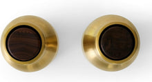 Load image into Gallery viewer, Refillable Salt and Pepper Grinders - Modern Bottle Design in Brass &amp; Walnut
