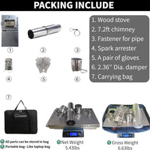 Load image into Gallery viewer, Multifunctional Titanium Hot Tent Stove with Roll-Up Pipe for Seamless Camping