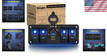 Load image into Gallery viewer, High-Speed USB Charger &amp; Waterproof Rocker Switch Panel for Trucks, Boats, RVs