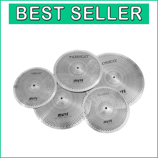 5-Piece Low Volume Cymbal Set: Perfect 14" Hi-Hats & 20" Ride - Quiet Practice