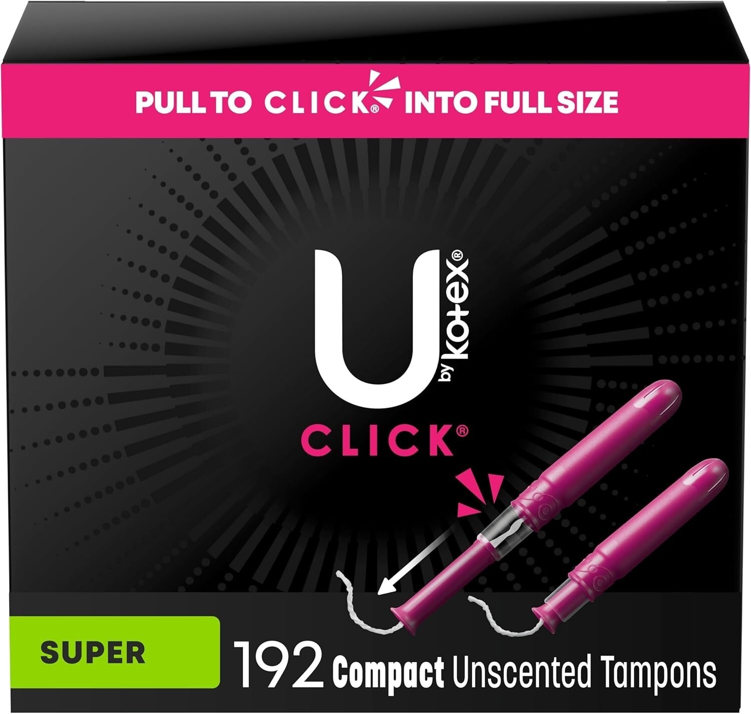 192 Super Absorbent Unscented Click Tampons - Leak-Free Confidence On-the-Go