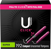 Load image into Gallery viewer, 192 Super Absorbent Unscented Click Tampons - Leak-Free Confidence On-the-Go