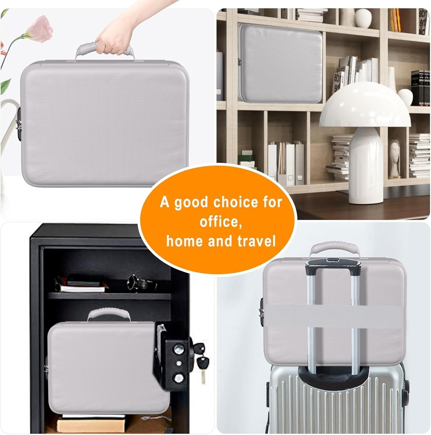 5200°F Fireproof Document Organizer with Lock - Waterproof Travel Safe Storage