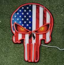 Load image into Gallery viewer, Illuminated Skull Neon Sign - Stylish USB &amp; Battery-Powered Room Lights