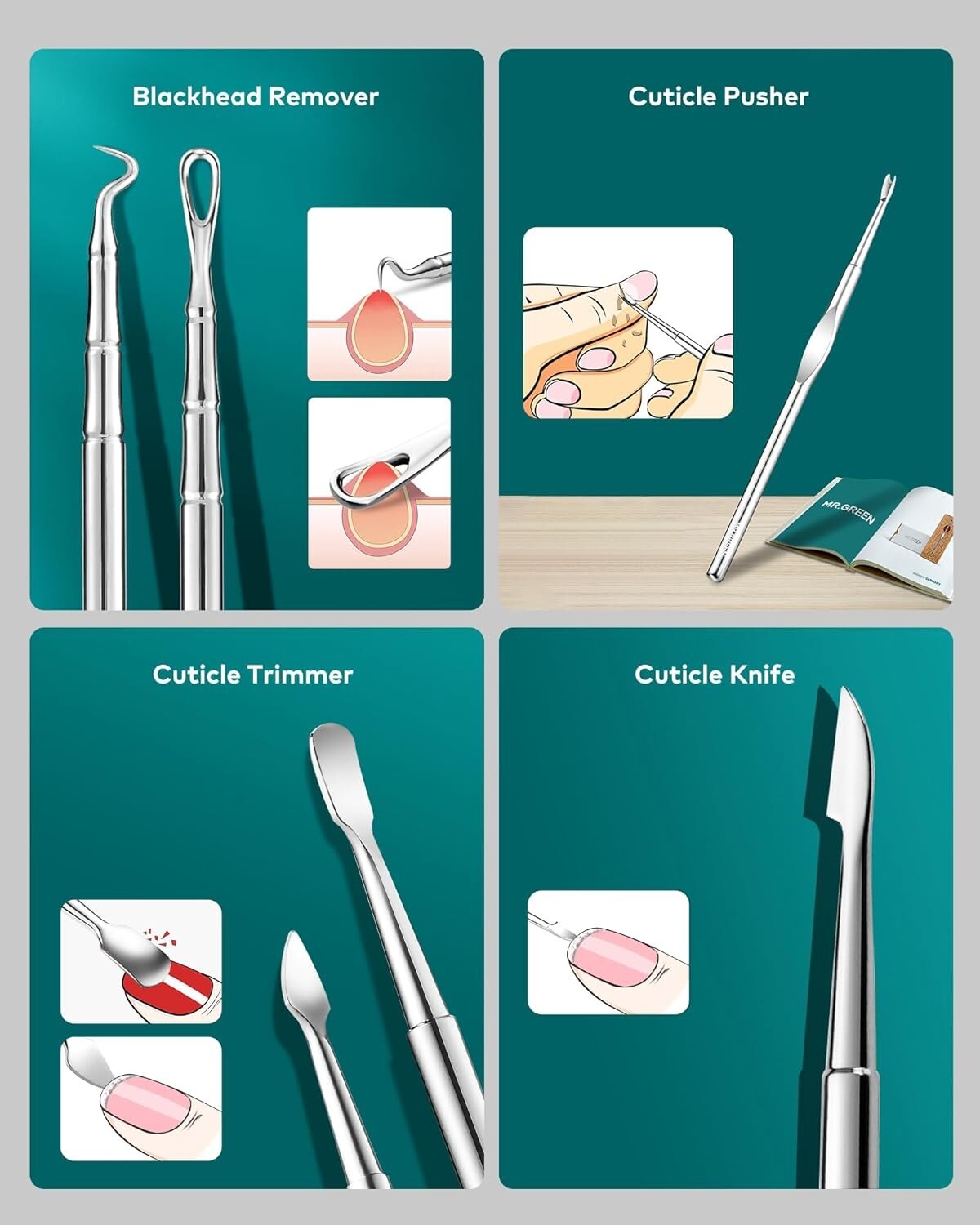 Elegant 12-Piece Nail Care Set: Stainless Steel Manicure & Pedicure Travel Kit