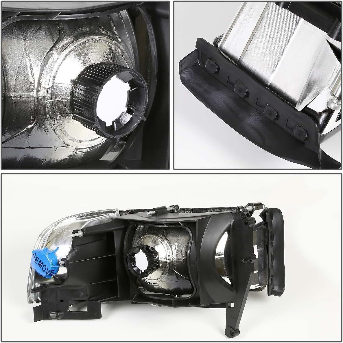 Replacement Smoke Lens Headlights for 94-01 Ram 1500/2500/3500 - Complete Set