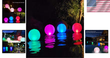 Load image into Gallery viewer, IP68 Waterproof Color Changing Solar LED Pool Lights - 14 Inch Inflatable Set