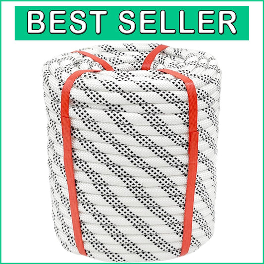 Durable 150 Ft Climbing Rope 1/2 in - 9000 lbs Strength for Outdoor Adventures