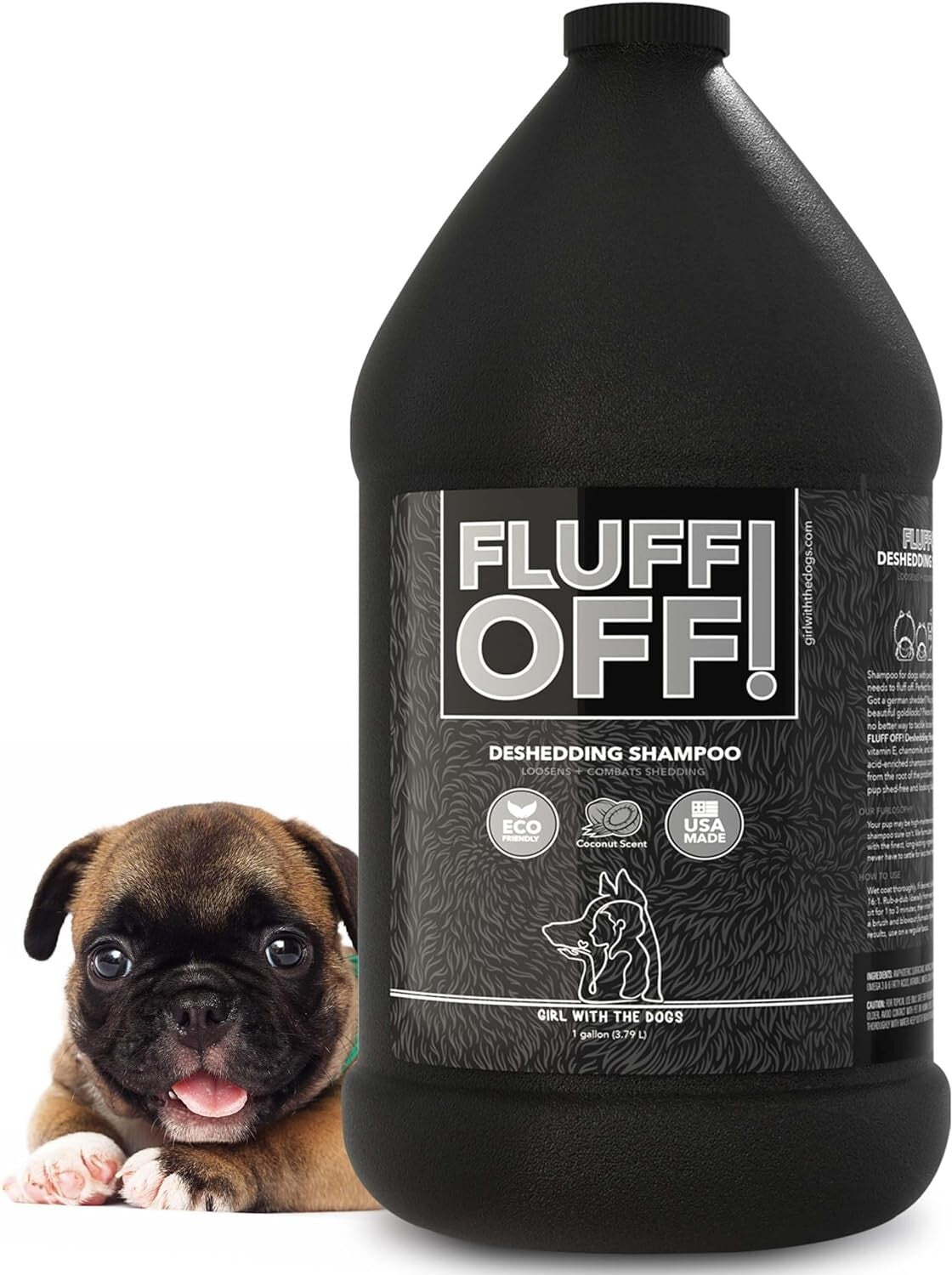 Fluff Off! Natural Deshedding Dog & Cat Shampoo 1 Gal - Reduces Shedding & Odors