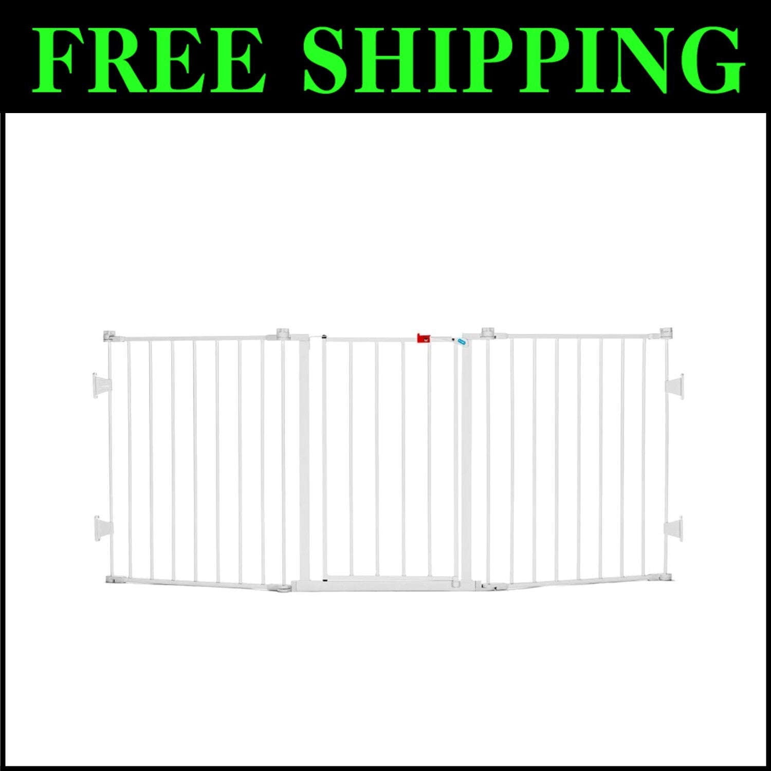 Metal 76-Inch Baby Gate with Latch Closure - Ideal for Toddler & Dog Safety