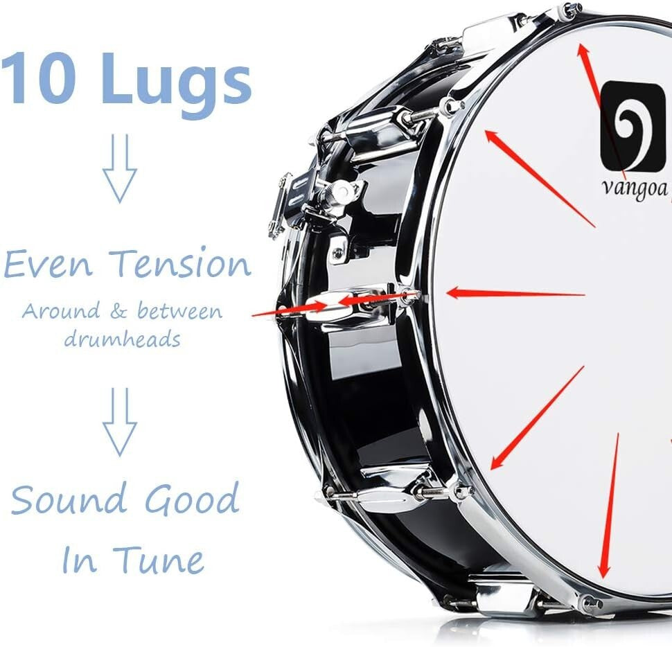 Complete 14-Inch Snare Drum Kit for Students with Transport Bag & Accessories