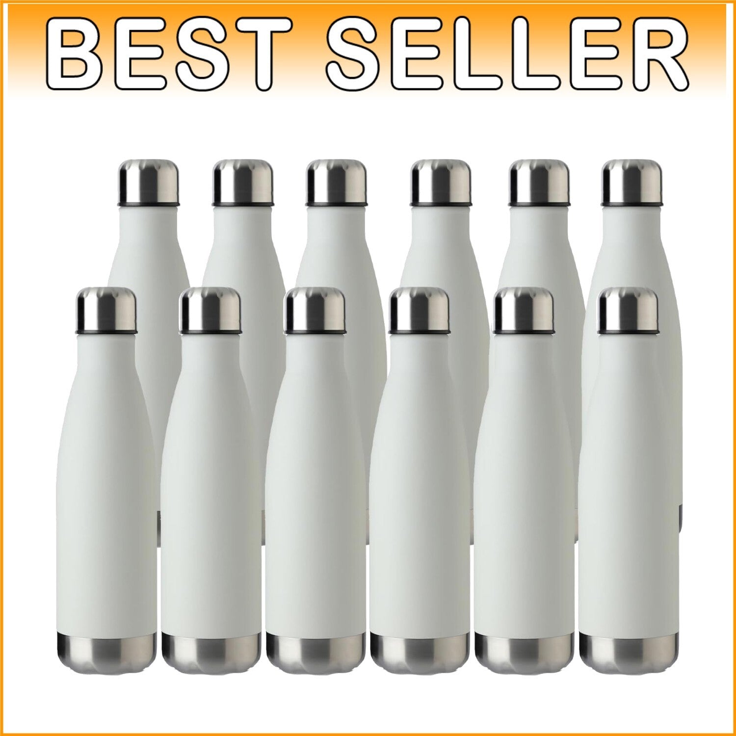 12 Pack 17oz Insulated Sport Water Bottles - Leak-Proof Stainless Steel