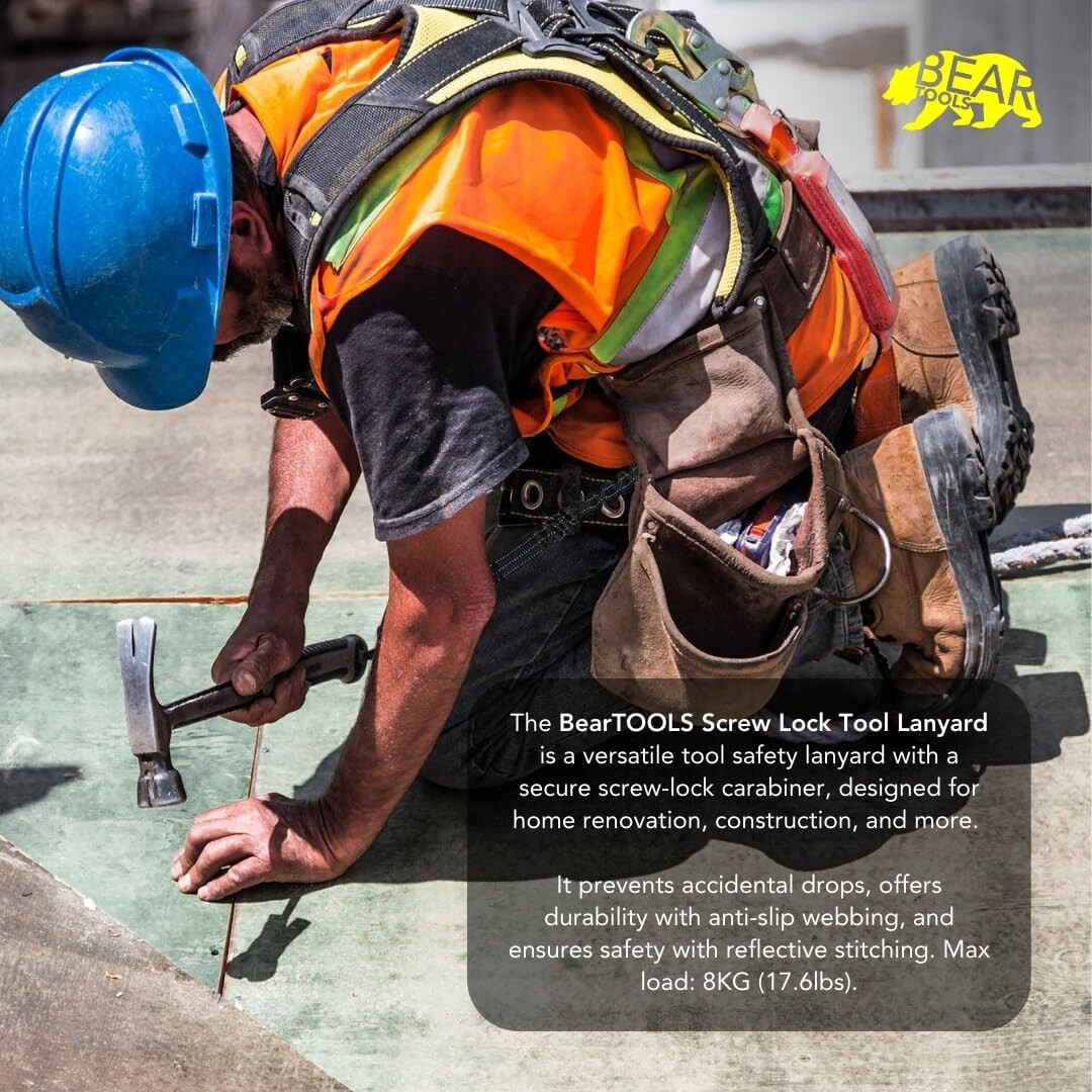 Durable Tool Safety Lanyard 50-Pack with Reflective Stitching & Carabiner