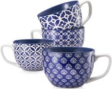 Load image into Gallery viewer, 24 oz Vintage Blue Mugs - Stylish, Durable Tableware for Home &amp; Celebrations