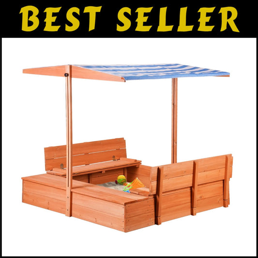 Multifunctional Kids Sandbox 47x47in - Fun & Safe Outdoor Play with Storage