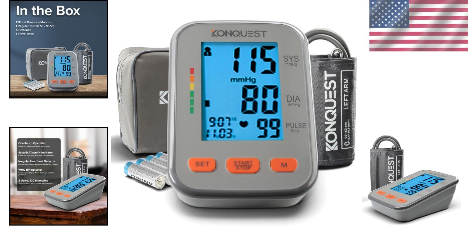 Home Blood Pressure Monitor - Adjustable Cuff & Irregular Heartbeat Alert