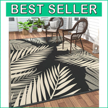 Load image into Gallery viewer, Versatile 6' x 9' Outdoor Rug with Palm Leaf Design - Waterproof for Camping