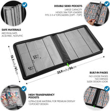Load image into Gallery viewer, Deluxe 12 Pocket Toploader Binder with Suede Lining - Card Storage Organizer