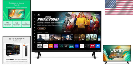 1080p LED Smart TV 32-Inch with Google Cast & Built-In Apps for Entertainment