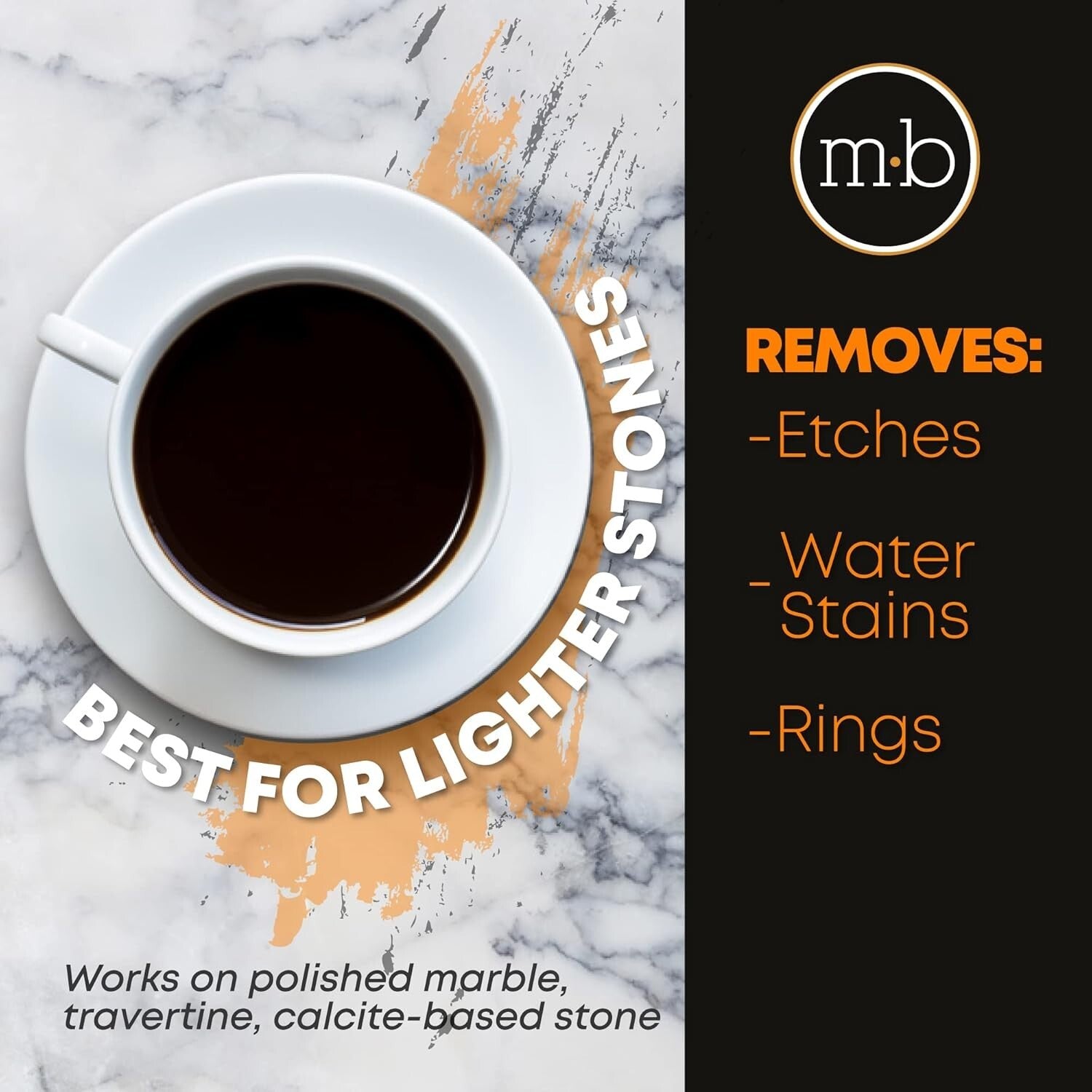 Gentle Marble Polishing Powder - 8oz Kit with Microfiber Cloth for DIY Projects