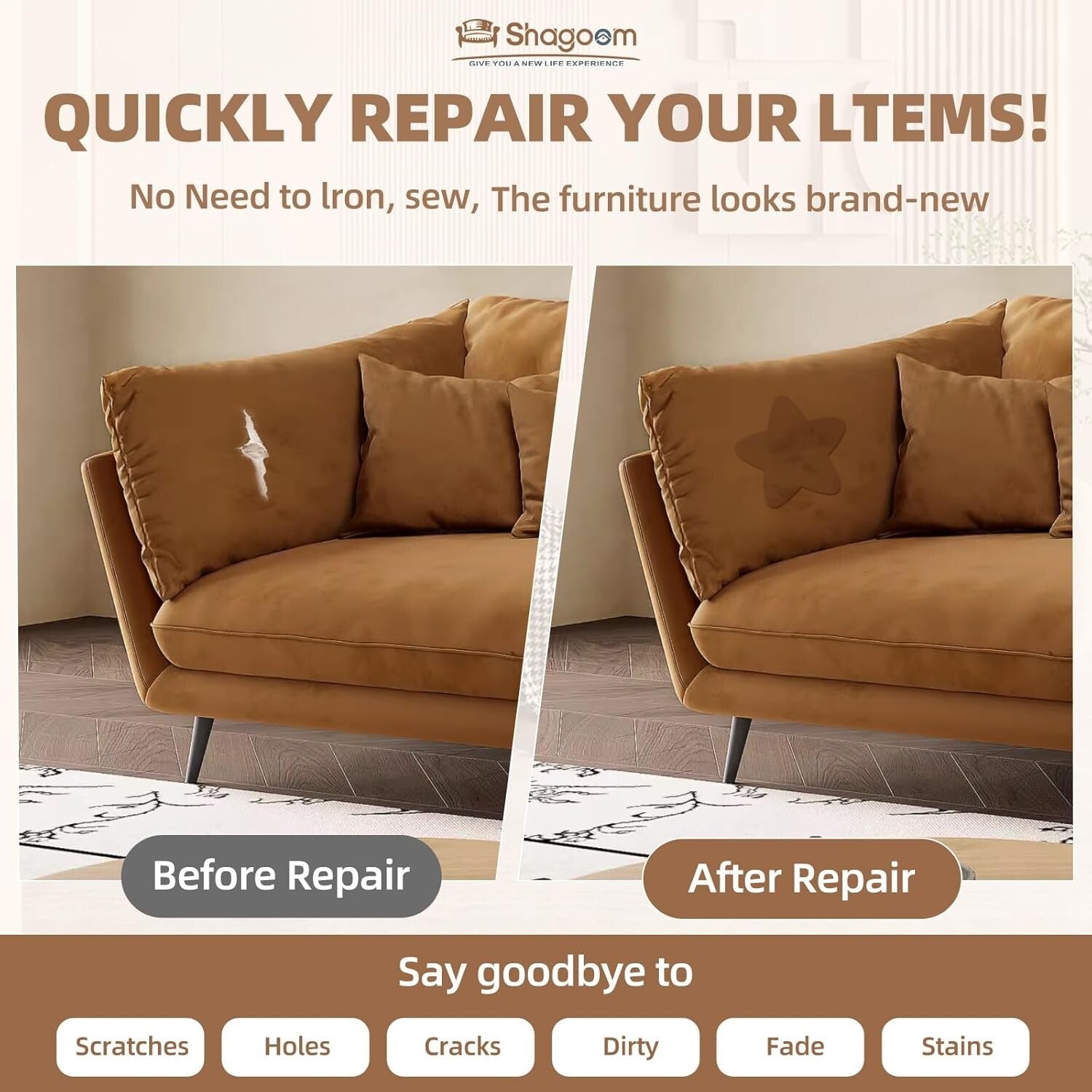 Self-Adhesive Suede Repair Patch - 17X158 Inches for Furniture and Clothing